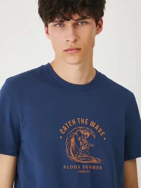 Тениска Medicine с принт тъмносиньо