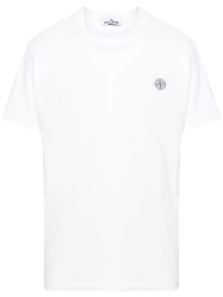 Tricou Stone Island cu strasuri alb