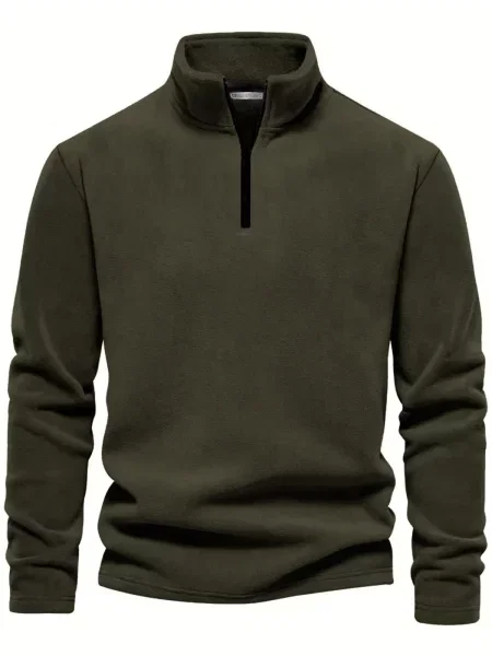 Pulover Dewberry iz flisa s stoječim ovratnikom kaki