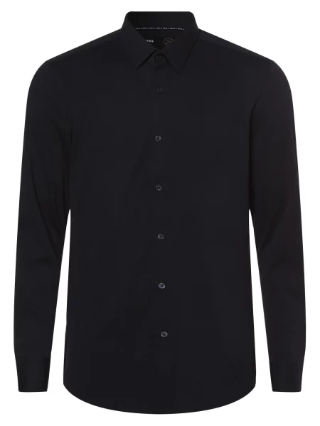 BOSS Black Košeľa Hank námornícka modrá čierna