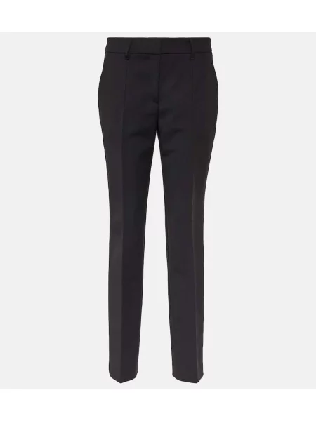 Pantaloni Gabriela Hearst cu talie înaltă de lână negru