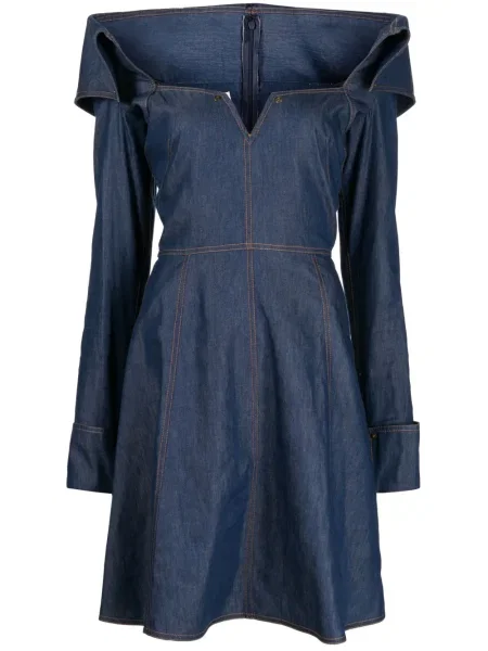 Rochie din denim Saiid Kobeisy albastru