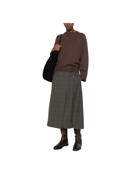 Sweter Brunello Cucinelli z kaszmiru brązowy