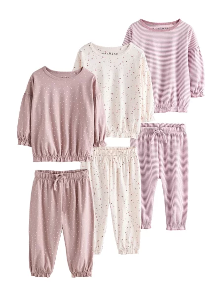 Next Pijamale mauve / roz eozină alb