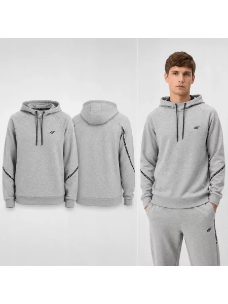 BLUZA 4F DRESOWA NIEROZPINANA Z KAPTUREM XL szary