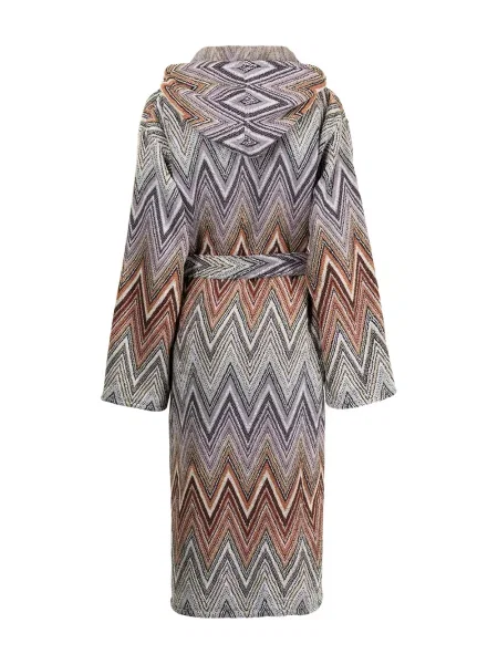 Szlafrok Missoni Home z kapturem niebieski