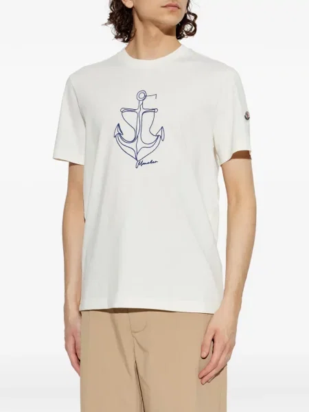 Tricou Moncler cu imagine alb