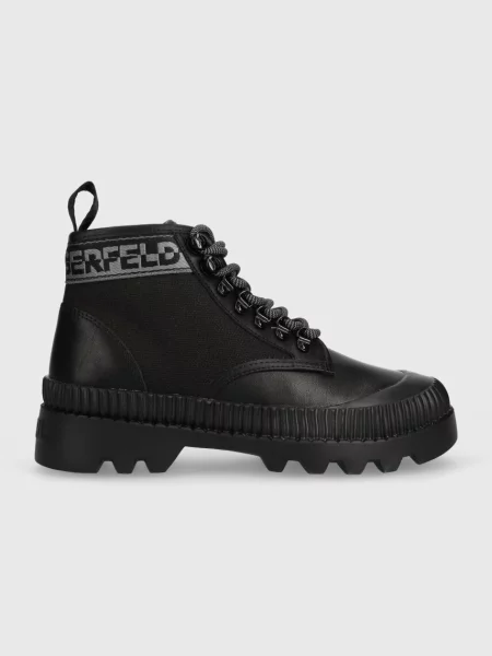 Karl Lagerfeld botine TREKKA II femei cu plat negru