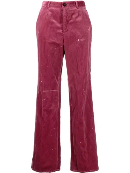 Pantaloni Dsquared2 cu broderie de catifea roz