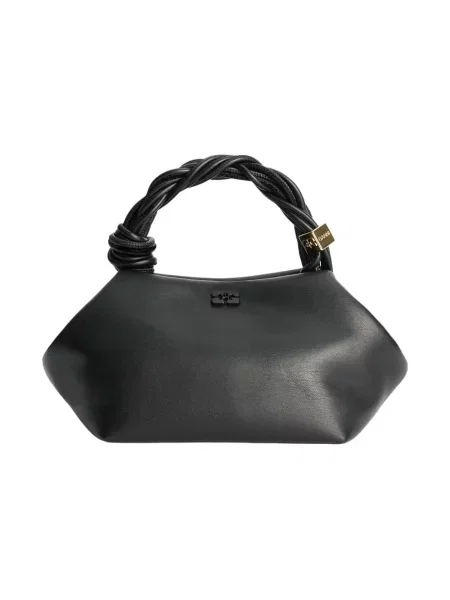 Torebka crossbody Ganni biznesowa z nadrukiem czarna