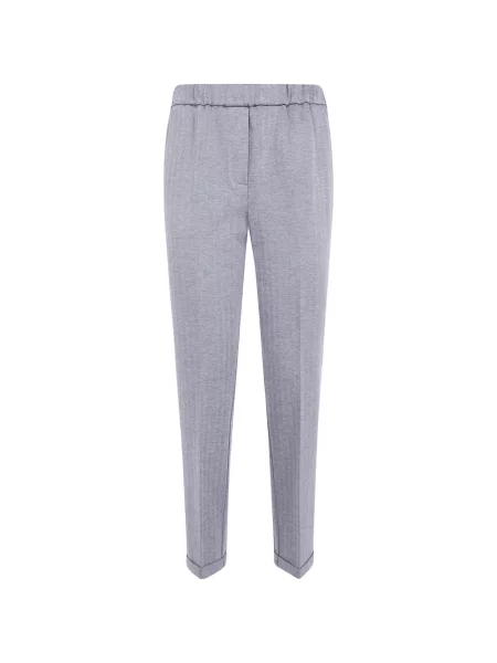 Pantaloni Via Masini 80 cu model herringbone gri