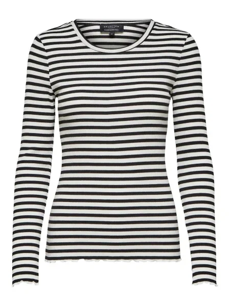 SELECTED FEMME Tricou ANNA negru alb