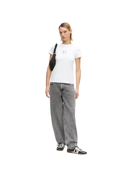 Tricou Karl Lagerfeld cu autograf alb