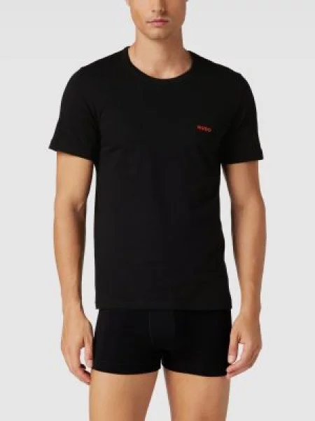 T-shirt z nadrukiem z logo w zestawie 3 szt. Hugo czarna