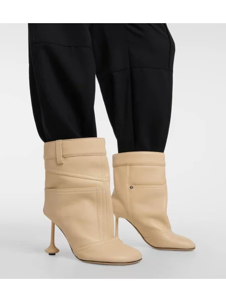 Cizme scurte Loewe din piele alb