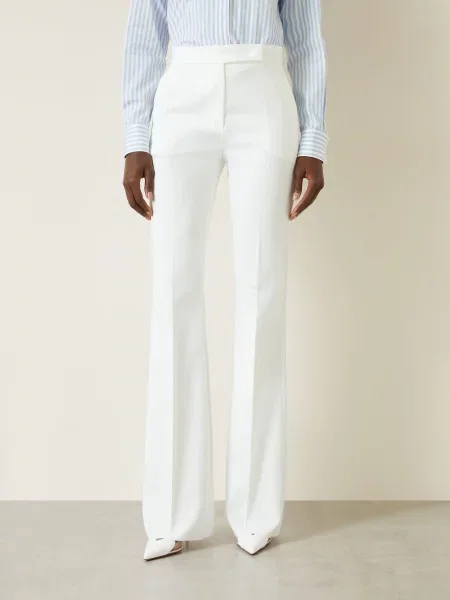 Max Mara Spodnie Z Materiału Typu Marlene Cecina weiss białe