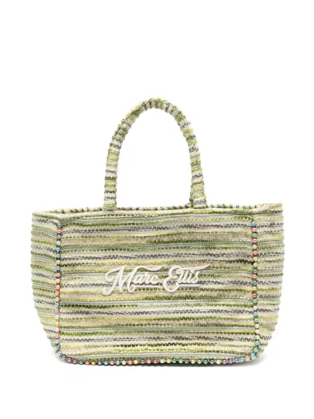 Geantă shopper Marc Ellis cu dungi verde