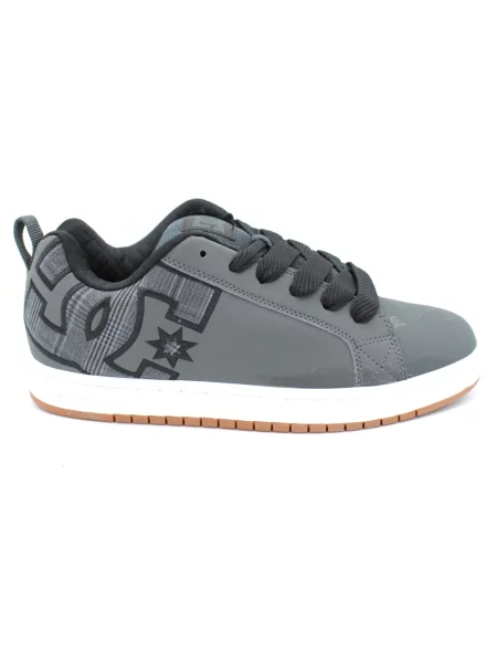 Sneakersy Dc Shoes sznurowane skórzane szare