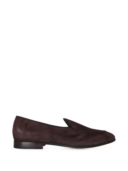 Pantofi loafer Eleventy din piele de căprioară maro