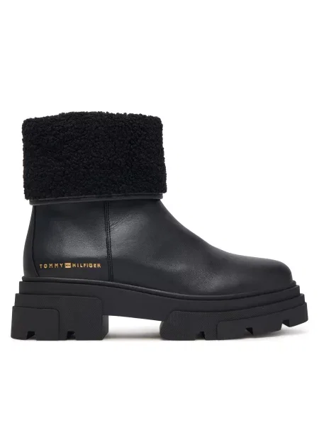 Tommy Hilfiger Bokacsizma Shearling Fold Chunky Ankle Boot fekete