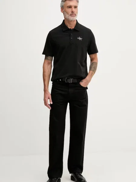 Tricou polo Calvin Klein Jeans negru