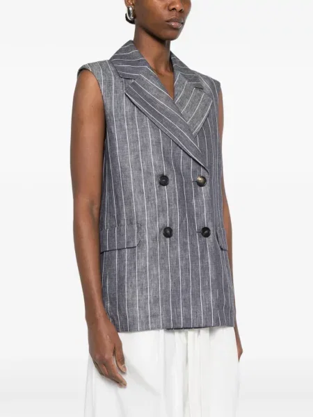 Kamizelka S Max Mara w paski niebieska