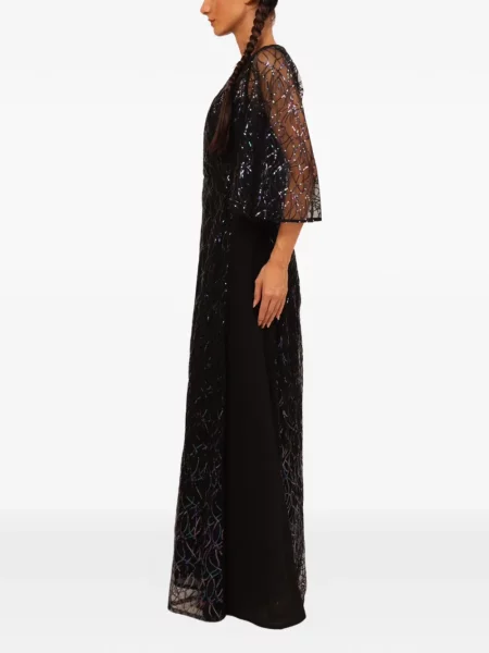 Rochie maxi Baruni cu paiete de costum negru