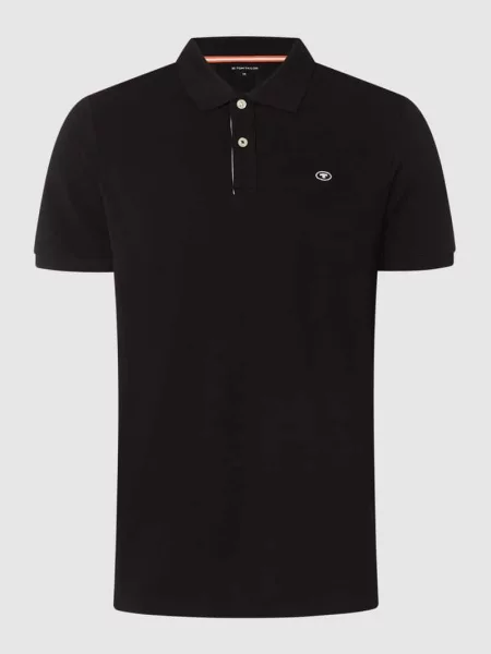 Koszulka polo o kroju regular fit z wyhaftowanym logo model ‘BASIC’ Tom Tailor czarne