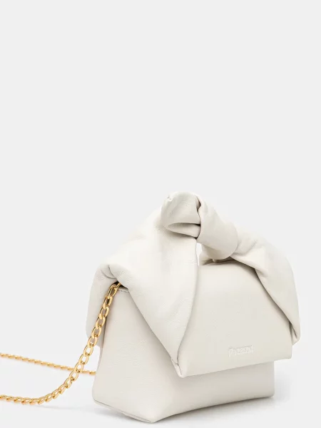 Δερμάτινη τσάντα JW Anderson Bow Small Twister άσπρο λευκό