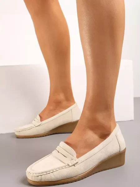 Pantofi cu platformă în stil mocasini Rosagrace bej