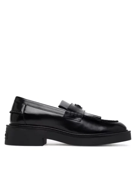 Loaferke Tommy Jeans z obrobami črna