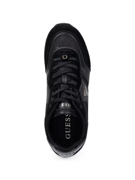 Sneakerși Guess din piele de căprioară negru