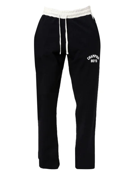 VAMOS CLO Pantaloni Hibiscus negru alb