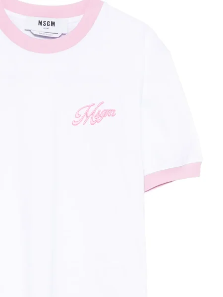 Tricou Msgm cu broderie alb