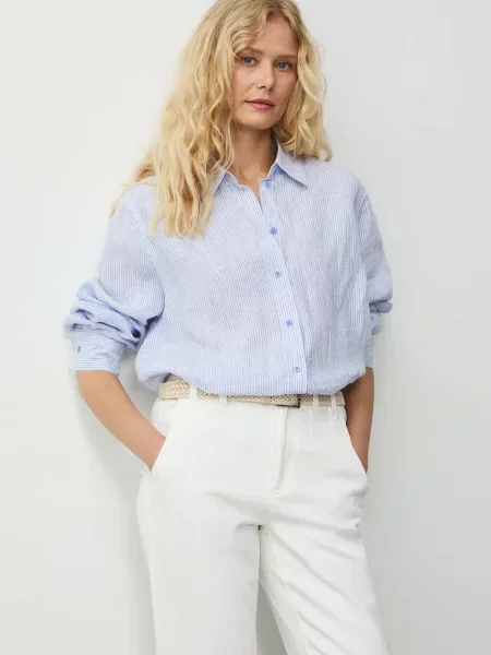 Medicine koszula lniana niebieska