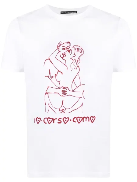 Krótka koszulka 10 Corso Como z nadrukiem biała