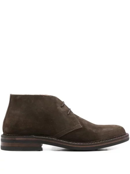 Botine Astorflex cu șireturi din piele de căprioară maro