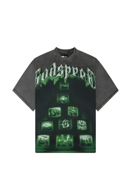 Tricou Godspeed cu imagine gri