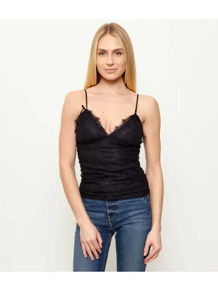 Top Pinko din dantelă negru