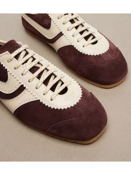 Sneakerși Dries Van Noten din piele de căprioară violet