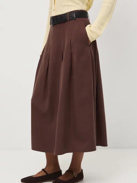 Medicine spódnica z rozcięciami brązowa