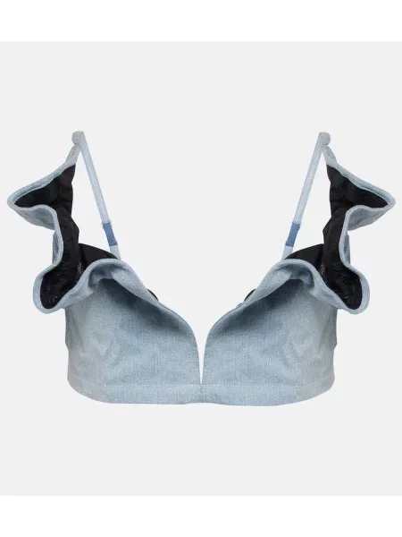 Top Y/project z falbankami niebieski