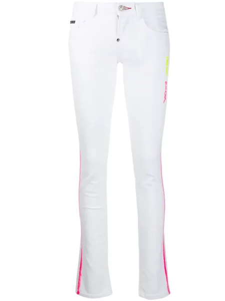 Blugi skinny Philipp Plein skinny fit alb