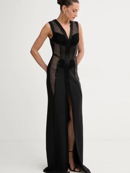 Elisabetta Franchi De satin rochie negru