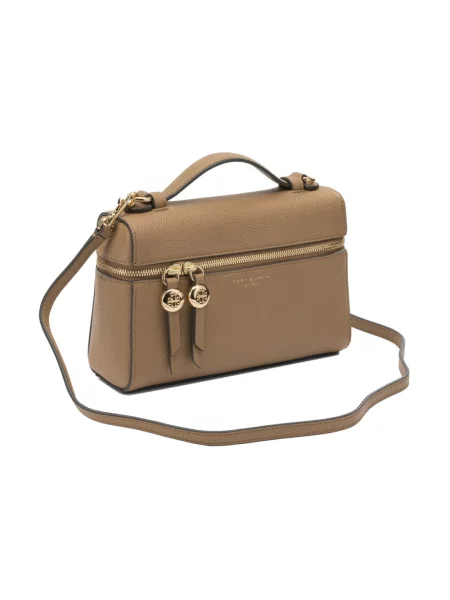 Torebka crossbody Tory Burch skórzana biznesowa brązowa