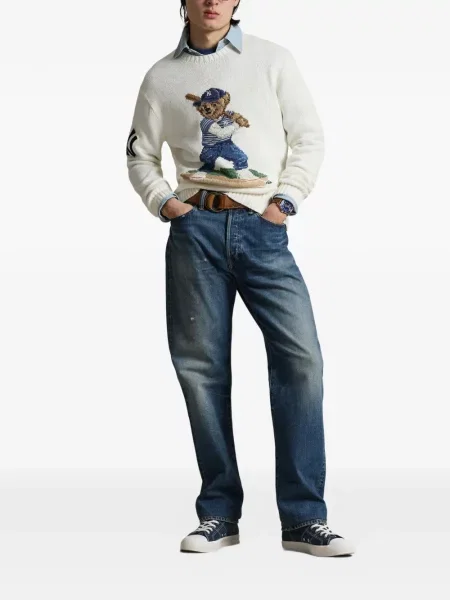 Șapcă Polo Ralph Lauren cu decolteu în V cu autograf în carouri albastru