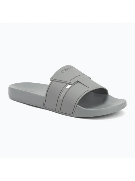 Calvin Klein férfi flip-flop Pool Slide Double T gránit út. Méret: 41 EU szürke