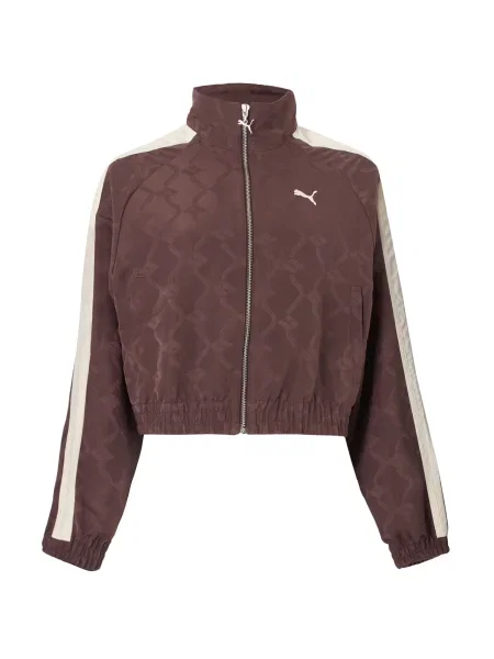 PUMA Geacă sport ciocolatiu alb