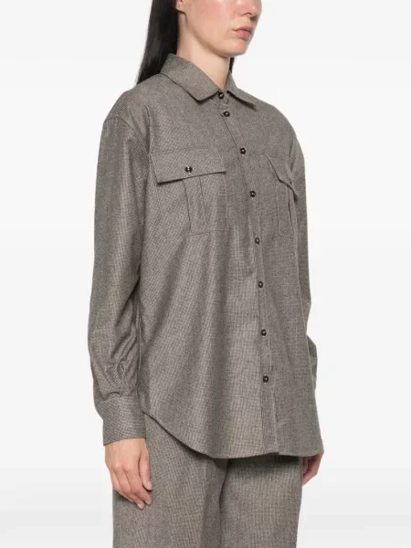 Πουκάμισο Tagliatore houndstooth γκρι