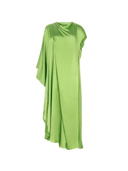 Rochie Roksanda de mătase asimetrică verde